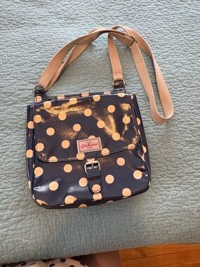 Cath Kidston Navy Crossbody with Cream Polka Dots